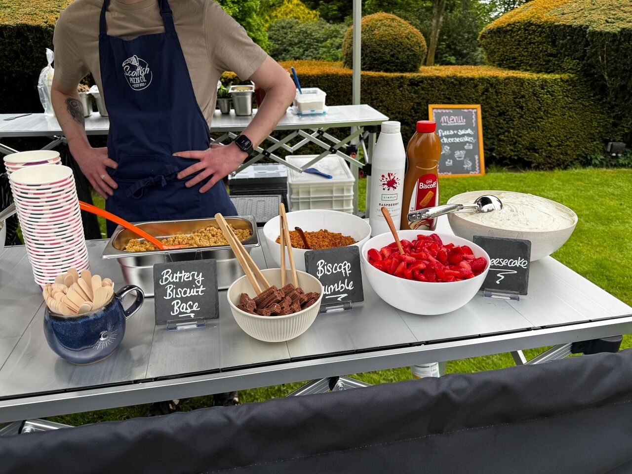 Build-your-own cheesecake dessert bar with toppings